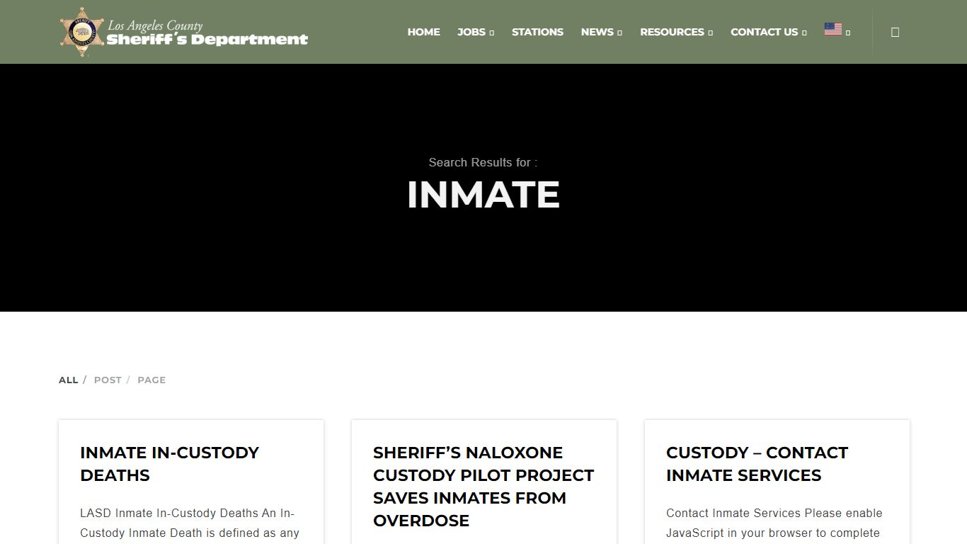 Search Results for “Inmate - Los Angeles County Sheriff's Department